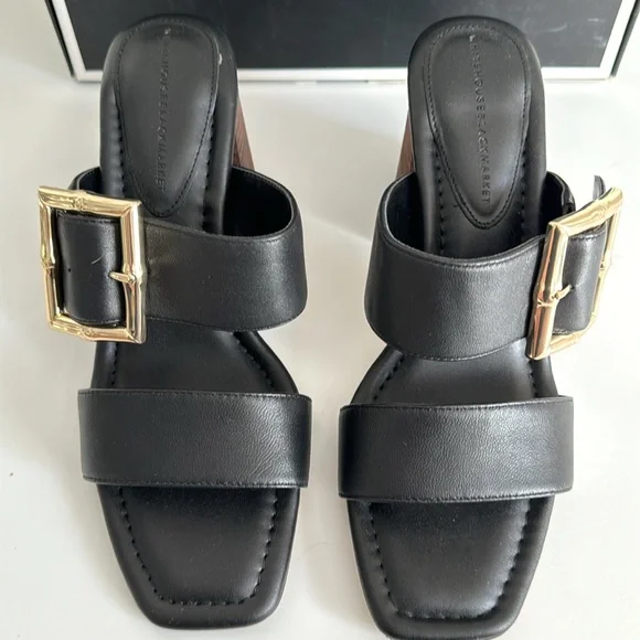 NWT WHBM Bamboo Buckle Mid-Heel Sandal Size 8 - Picture 8 of 10